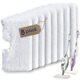 F Flammi 8 Count Steam Pocket Mop Replacement Pads for Shark S3500 Series S3501 S3601 S3550 S3901 SE450 S3801CO S3601D S2901 S2902, Steam Mop Pads for Shark