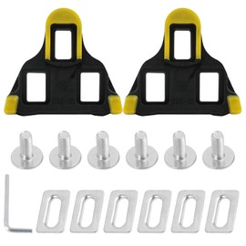 2 Piece Bicycle Cleats Set Compatible with SPD SL Bicycle Pedal Shoe Plates with 6 Screws & 6 Metal Plates Pedal Plates for Indoor Outdoor Road Bike, Suitable for 3-Hole Cycling Shoe Systems