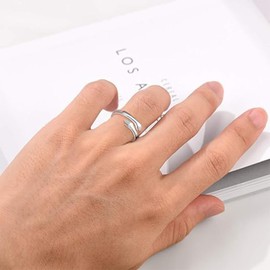 ACJFA Hug Rings for Men - 925 Sterling Silver Adjustable Rings for Men Dad Hand Ring Jewelry for Father’s Day Birthday Gifts Holiday Gift (Always love you DAD)