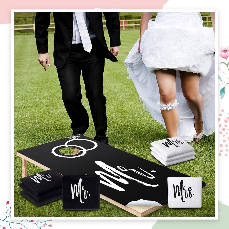 JolliLudo 11 Pcs Wedding Cornhole Set for Reception, Mr &