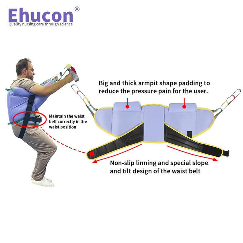 Ehucon Sit to Stand Padded Patient Lift Sling,500lbs Safety Loading