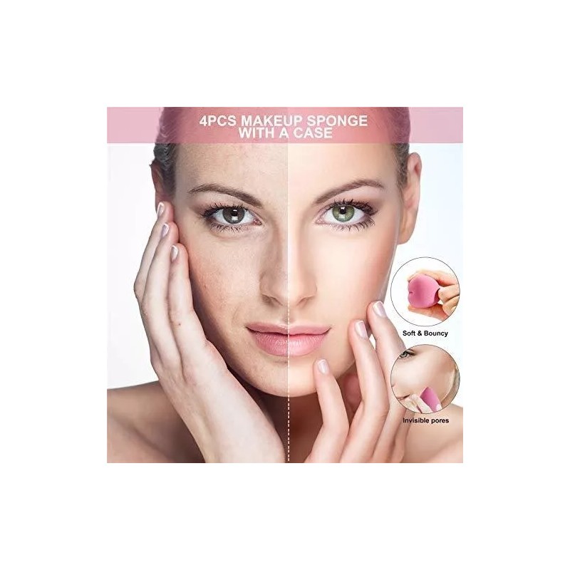 Duaiu Esponjas Para Difuminado Mezcla De Maquillaje 4 Piezas Rosas