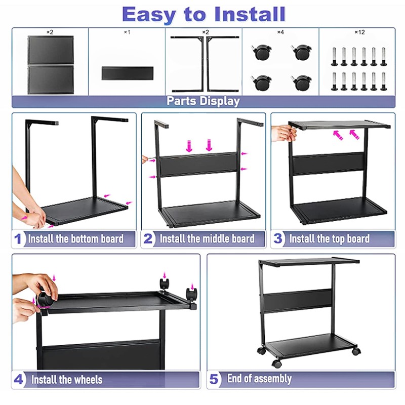 Bfttlity PC Stand Computer Tower Stand 2-Tier Metal CPU Holder