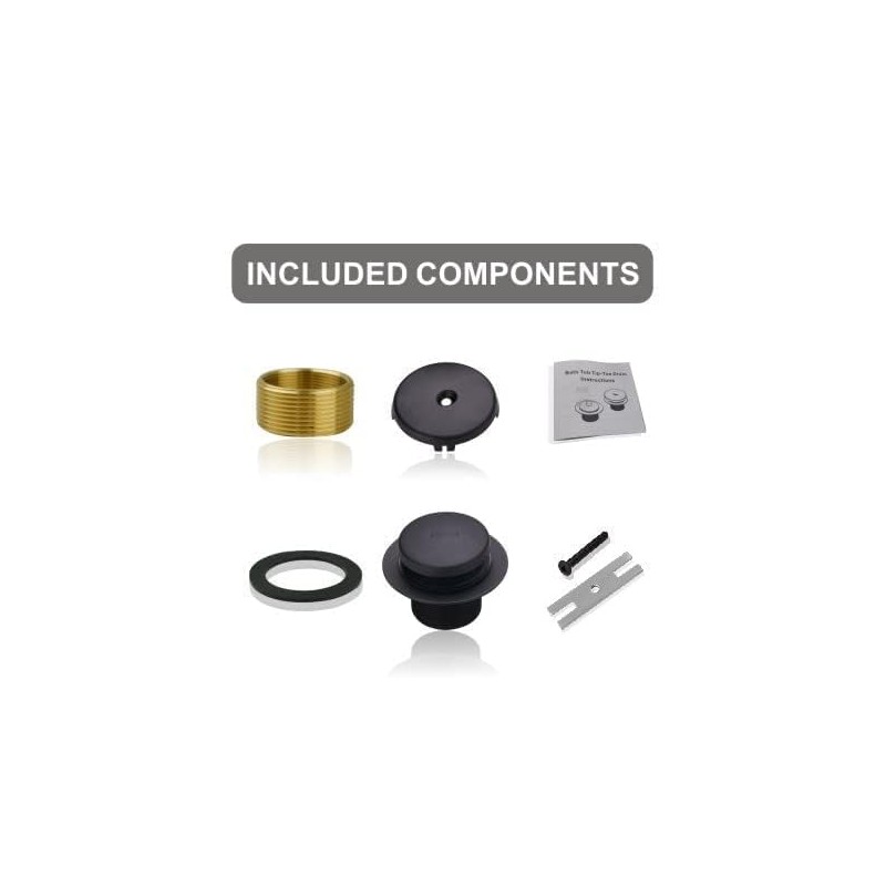 Black Bathtub Drain Tip-Toe Single Hole,Welsan Tub Drain Trim Set