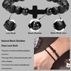 JSJOY Cross Bracelets for Men Christian Cross Bracelet Obsidian Onyx