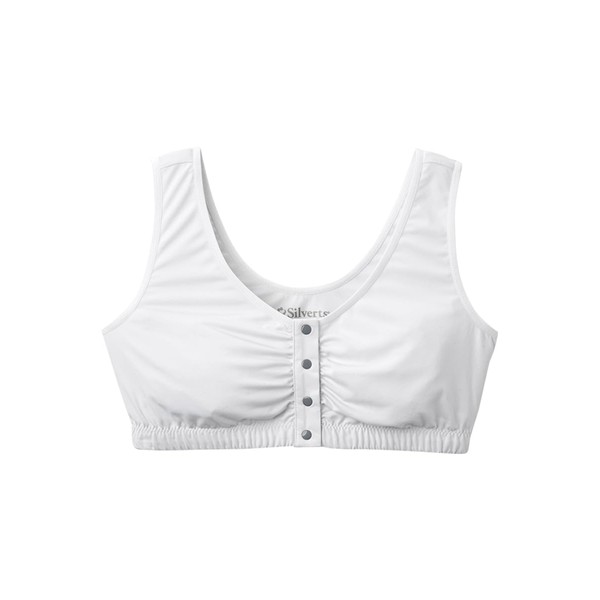 Women’s Front Snap Closure Adaptive Bra - White/Grey LGE