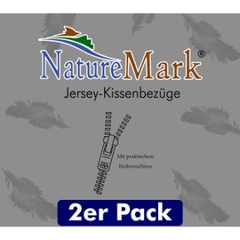 NatureMark 2 Pack Jersey Cushion Covers Pillow Cases / Cushion Covers for Body Pillows Neck Cushions Assorted Sizes and Colours Öko-Tex (40, 40 cm, Black)