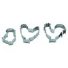 Cockerel, Hen, Chick Set of 3 Easter Cookie Cutters, Stainless