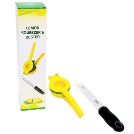 2Pcs Lemon Squeezer and Lemon Zester Grater Set, Lemon Juicer Squeezer, Citrus Juicer, Hand Press, Easy to Use,Citrus Press, Ideal for Parmesan Cheese Grater, Lemon and Ginger zester
