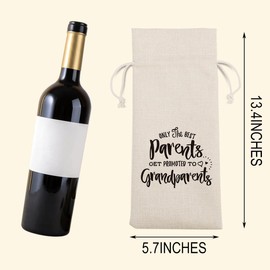 XCVXZCSDAF Pregnancy Announcement Wine Bag for Grandparents Baby Announcement Gifts for New Grandparent Grandma Grandpa Parents Best Baby Reveal Gifts Wine Bag (Wine1611)