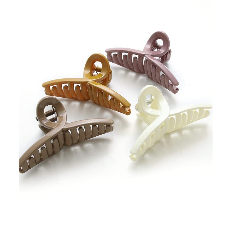 VINGTAINE H7419-BK- Simple Color Hair Claw S Hair Clip Office