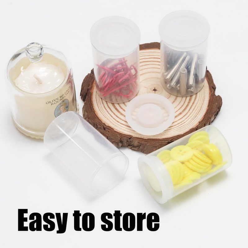 PINE & LINEN 12pcs Clear Film Canisters with Lids,33mm/1.3inch Caliber