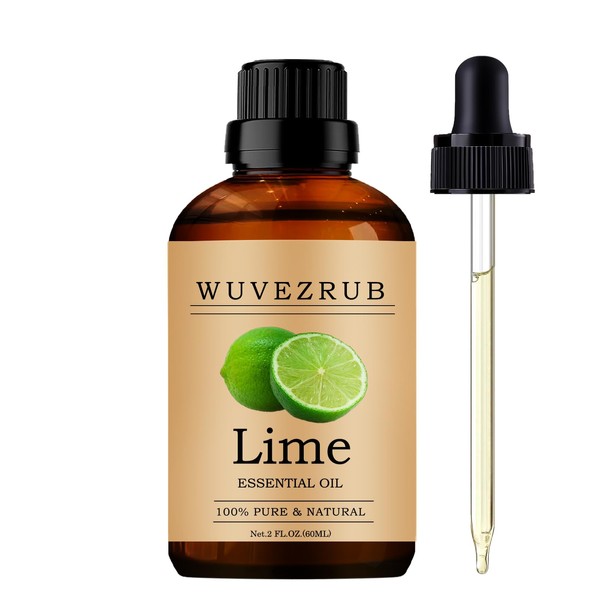 Wuvezrub Lime Essential Oils 60ML, Pure Lime Essential Oil for