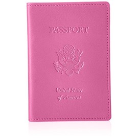 Royce Leather RFID Blocking Passport Travel Document Organizer in Leather, Pink 3