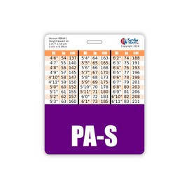 PA-S Badge Buddy Horizontal w/Height & Weight Conversion Charts (Oversized, Purple)