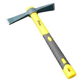 Forged Adze Hoe, Weeding Mattock Cutter, Pick Axe 15-Inch, One Piece Intact Drop Forged, Plastic Coated Fiberglass Handle, 1.5LB
