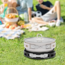 Portable Electric Hot Pot with Foldable Handles, Non-stick Frying Pan, White Mini Hot Pot, Multi-Functional Noodle Cooker for Pasta, Soup, Steak with Power Adjustment