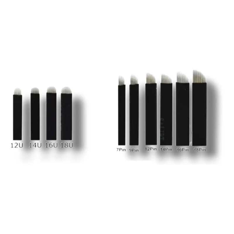 Set 10 Agujas Microblading Navajas Pin O Lengua De Gato