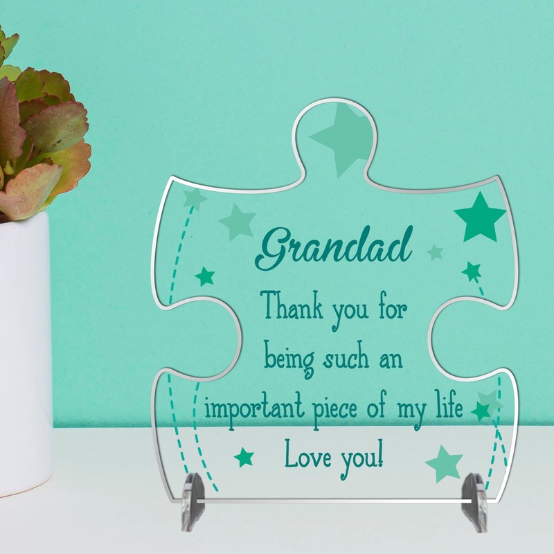 Grandad Puzzle Piece Acrylic Plaque: Heartfelt Father's Day & Birthday