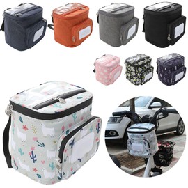 Boxonly Electric Scooter Handlebar Storage Bag - Waterproof with Adjustable Straps, White Sheep Pattern, 8.3"x7.5" / 21x19 cm