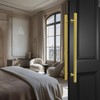 LVYIHAN Titanium Gold Square Barn Door Handles 12"/16"/18"/24"/36"/48"/59'', Pull Push
