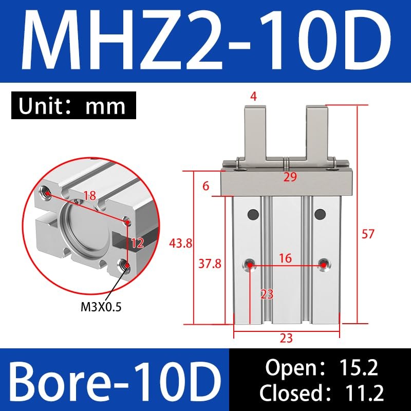 HNJPC Pneumatic finger cylinder small parallel grippers pneumatic fixture MHZ2-10D