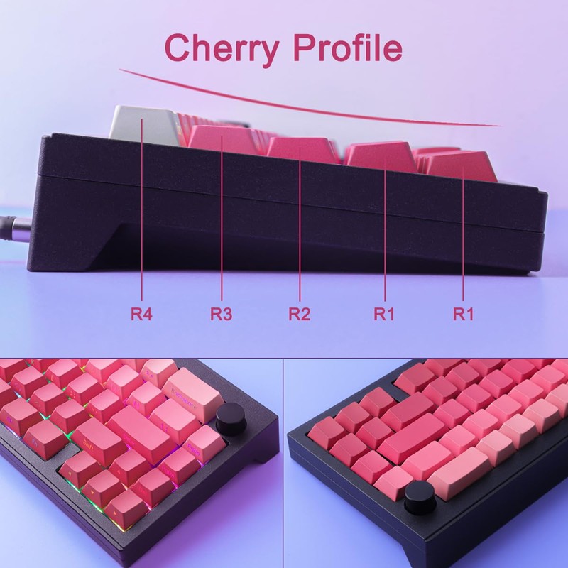 Keycaps 135 Keys PBT Letter Side Print Shine Through Keycaps