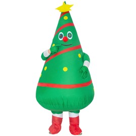 HIYAPATY Inflatable Christmas Tree Costume Adult Size Blow Up Suit for Party