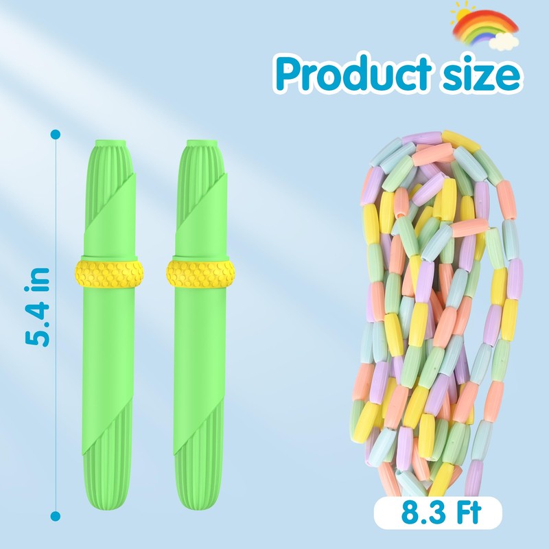 Beaded Jump Rope 1 Pack/2 Pack, ACEONE Segmented Skipping Rope