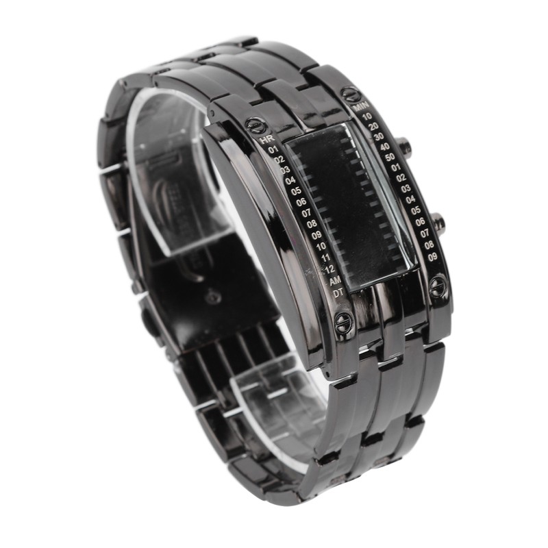 LED Watch Unique Binary Time Mode Display Convex Arc Structure
