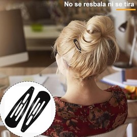 50 Pcs Horquillas de 5 cm,Horquillas de Metal con Cierre a Presión para Mujer,Horquillas Antideslizantes,Adecuadas para Mujeres,Niñas,Niños y Adolescentes,Negro