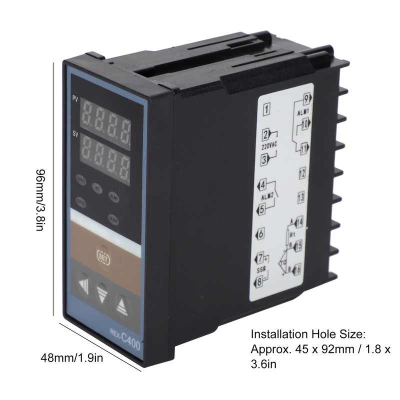 BERM Digital Display Temperature Meter High Accuracy Thermometer REX-C400FK02-V x