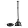 mDesign Plastic Toilet Plunger with Lift & Lock Cover Set,
