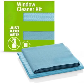 Window Cleaner Kit - Window and Glass Cleaning Cloth, Streak-free Windows with just Water, Towel Cleaning Kit for Windows, Car Windshield, Mirrors