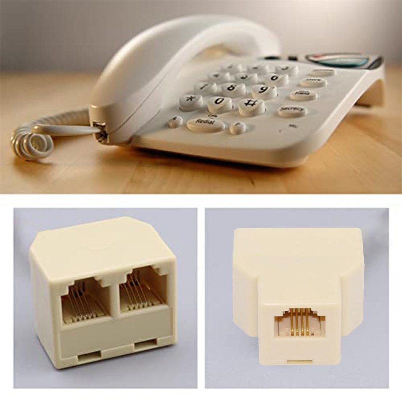 xiwai RJ11 Telephone Line Splitter 1 in 2 out 1