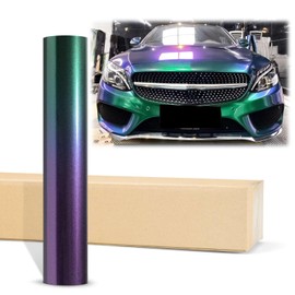 2pcs 4"x8" (10cmx20cm) Sample Purple Green Galaxy Dust Gloss Chameleon Metallic Color Shift Color Change Vinyl Wrap Auto Sticker Decal Film Sheet Bubble Free Air Release Technology