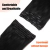 XDhair Clip in Hair Extensions Human Hair Black 16" 100g