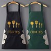 DILLMAN Women Kitchen Apron with Hand Wipe Pockets，Big Pocket,Hand-wiping, Waterproof
