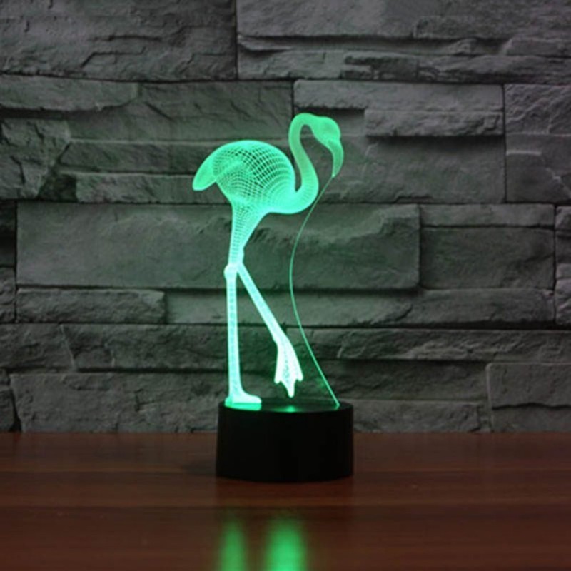 Creative 3D Flamingo Night Light 16 Colors Changing USB Power