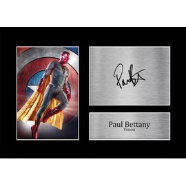 HWC Trading A4 Paul Bettany MCU Vision Gifts Printed Signed Autograph Picture for Movie Memorabilia Fans - A4