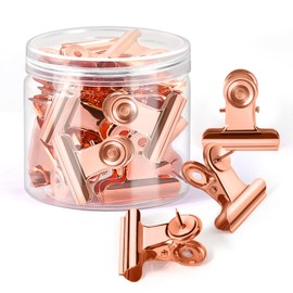 15Pcs Pushpin Clips Rose Gold Thumb Tacks Push Pin Clips Bulldog Clips with Pins for Cork Board Bulletin Board Cubicle Wall for Classroom School Office