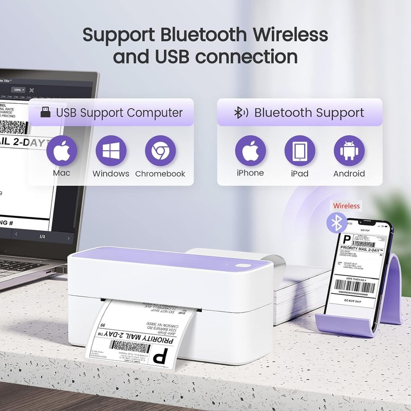 Phomemo Bluetooth Thermal Label Printer 4x6, Wireless Shipping Label Printer