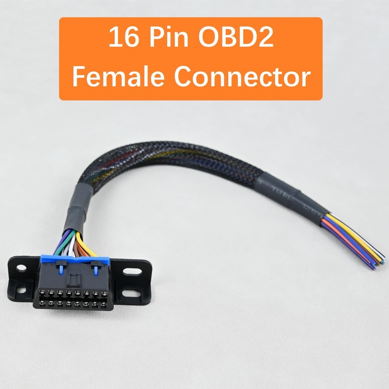 16 Pin J1962F OBD2 Female Connector to Open Cable OBDII