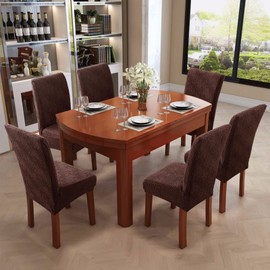 YUEANG Dining Chair Covers, Chair Covers for Dining Room Stretch Chair Covers Parsons Chair Slipcover, for Dining Room Kitchen Chair Protector Cover, Removable, Washable (Chocolate, 6 Pack)