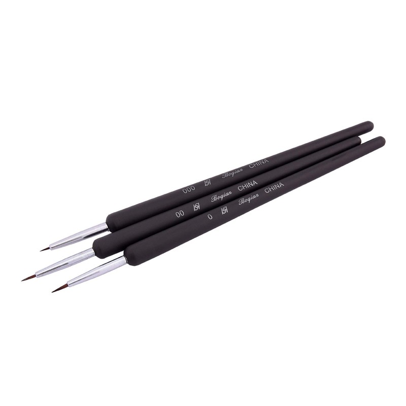 AKORD Professional Brown Nail Art Brushes with Nail Art Brush