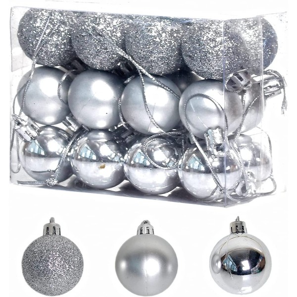 BSTMOME 24 PCS 3CM Christmas Balls, Party Ornaments, Shatterproof Ball