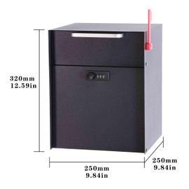 Post Mount Locking Mailbox with Code Lock - Large Capacity Security Password Metal Lock Mailbox - Waterproof Vertical Drop Mail Box Outdoor