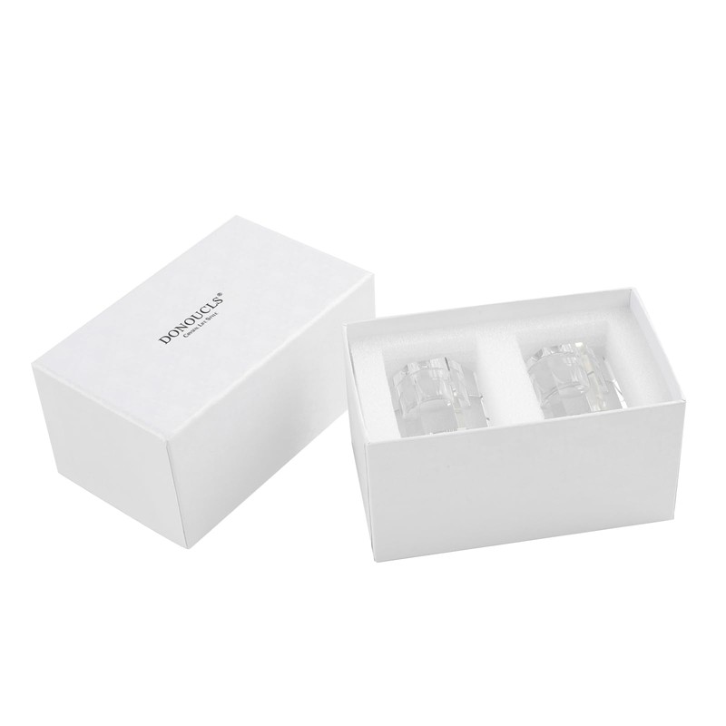 DONOUCLS Crystal Candle Holders Pack of 2, Clear Crystal Tapered