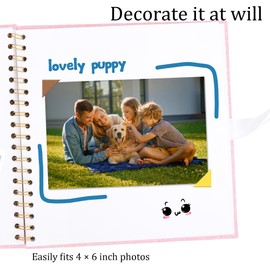 Ayorasly Álbum de recortes de bricolaje, 8 x 8 pulgadas, álbum de fotos con 40 páginas blancas en blanco, suministros de álbumes de recortes, libro de recuerdos para bebé, boda, fiesta, graduación,