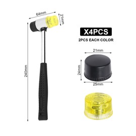 1 Hammer, 4 Replacement Hammers, Small Rubber Hammer, Jewelry Craft Hammer, Manual Rubber Hammer, Jewelry Trimming Hammer